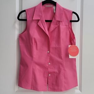 Care Free Liz Claiborne Petite Top Size 6 Pink Armless